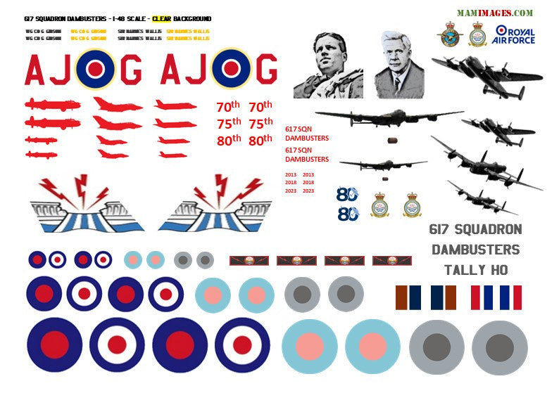 1:48 617 Squadron Dambusters 80th Tribute Decals - Tornado, F-35, Lancaster