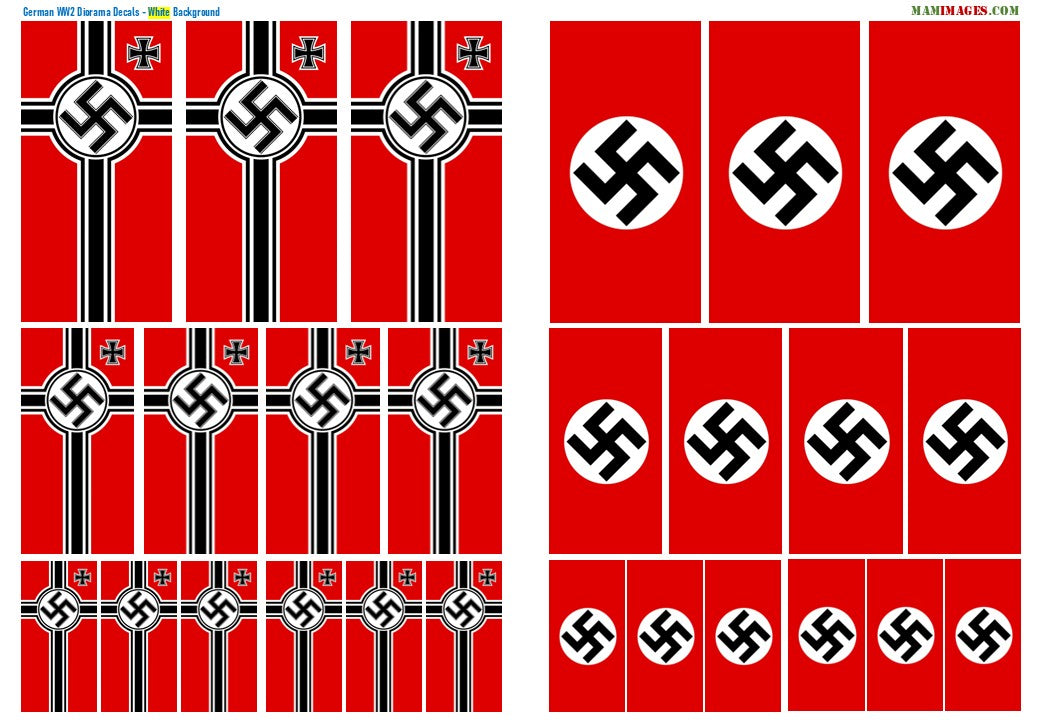 WW2 German Insignia Swastika & Iron Cross Decals / Stickers