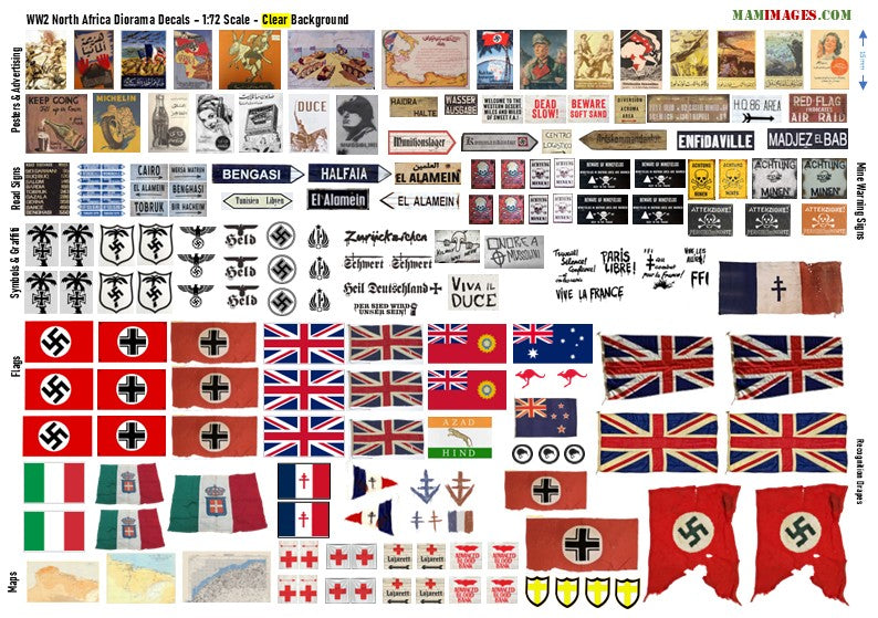 1:72 WW2 Diorama Decals – North African Theatre