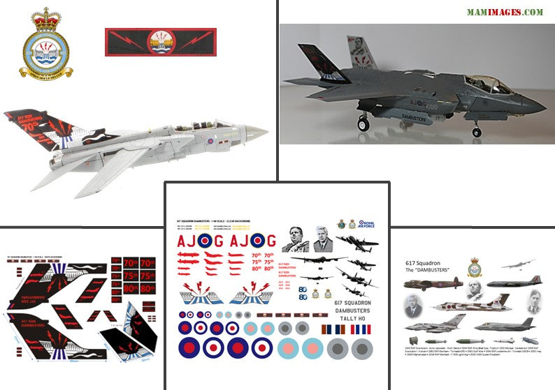 1:48 617 Squadron Dambusters 80th Tribute Decals - Tornado, F-35, Lancaster
