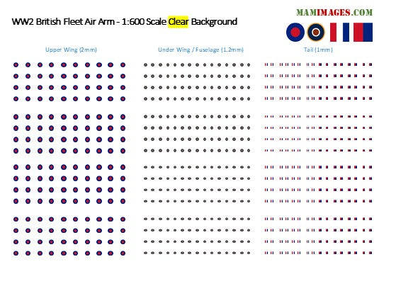1:600/1:700 WW2 Fleet Air Arm Scale Decals